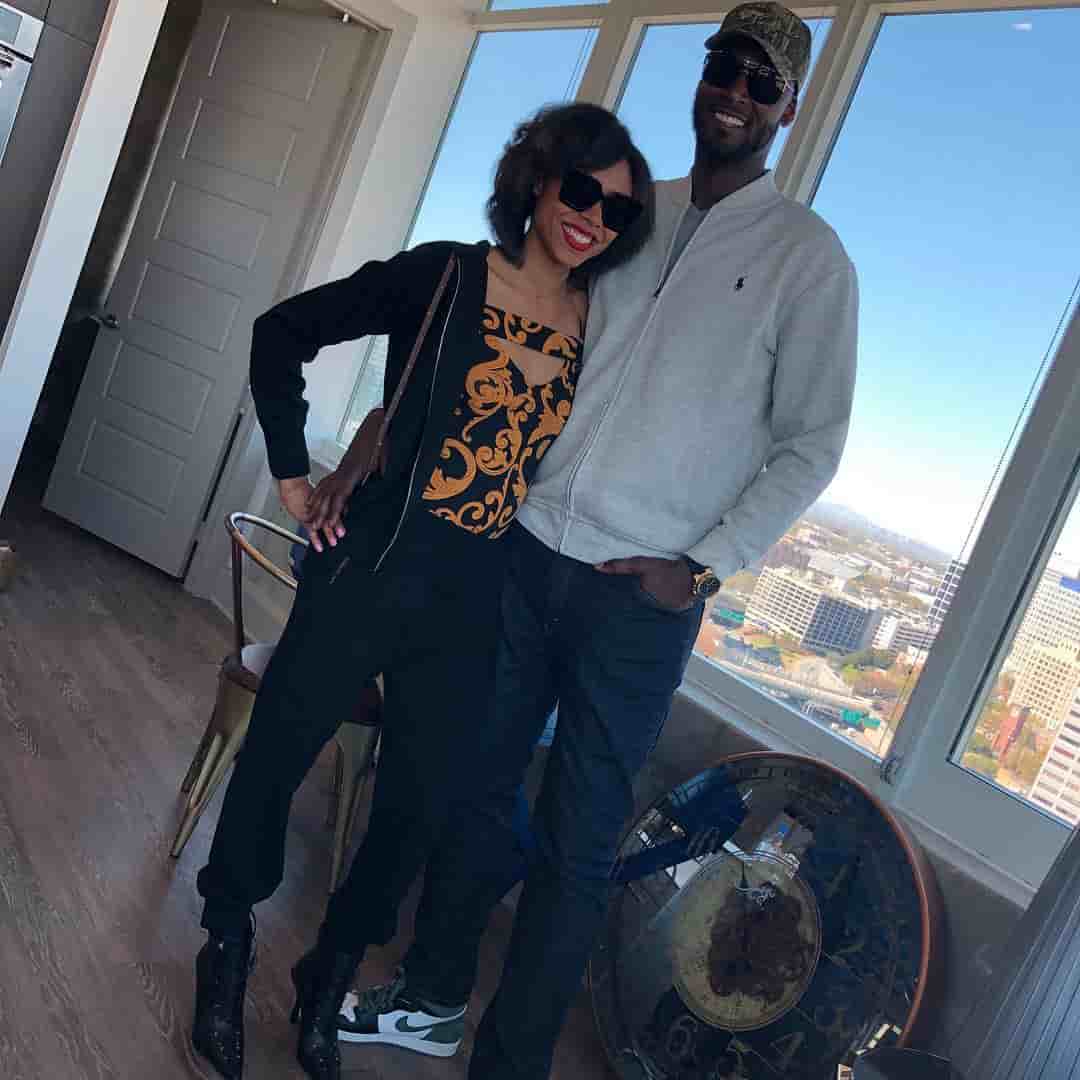 Kwame Brown with his wife Marcia Brown.